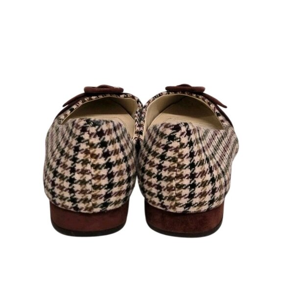 Alex Marie Womens Size 8.5 Houndstooth Dorsay Pointy Toe Flats Academia Preppy - Picture 4 of 9